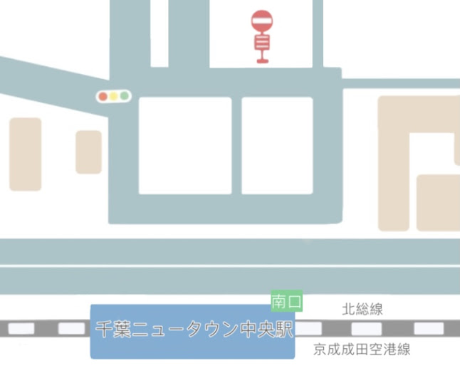 千葉ニュータウン中央駅のバス停の地図です。