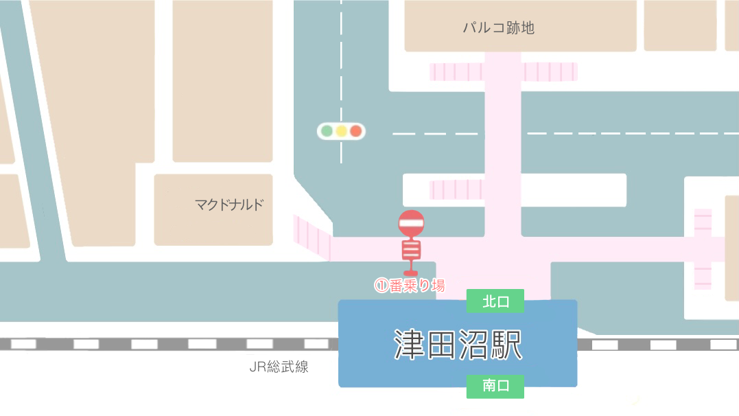 八千代緑が丘駅のバス停の地図です。